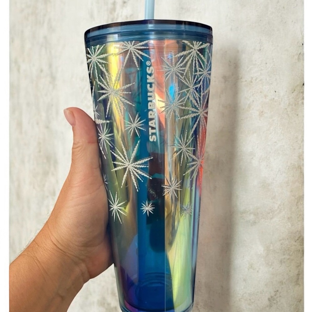 Starbucks Blue Iridescent Tumbler with Star Design